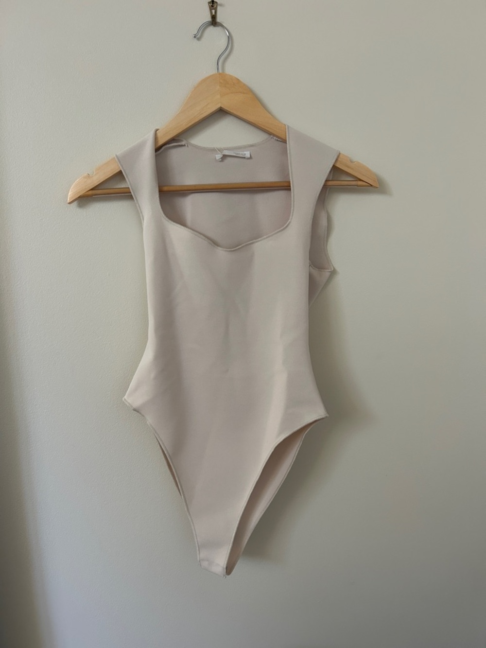 Zara Cream Square Neck Sleeveless Bodysuit